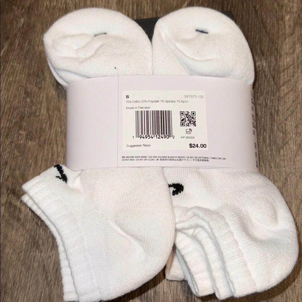 🆕 Nike Everyday White No Show Socks Dri-Fit Youth 3Y-5Y / Women’s 4-6 | 6-Pack